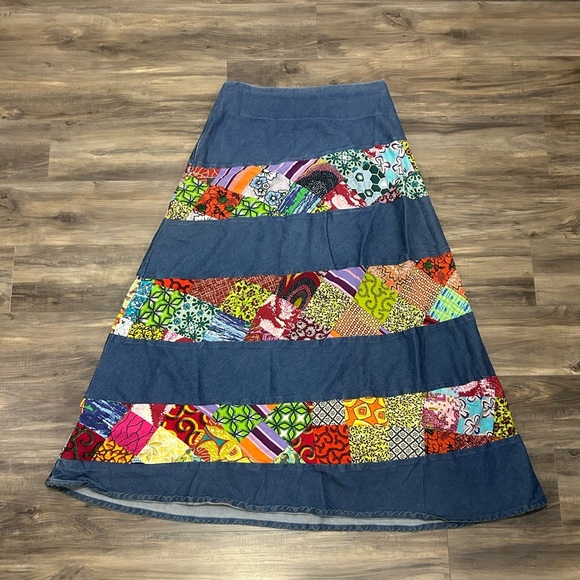 Colorful Patchwork Maxi Skirt - Picture 2 of 6